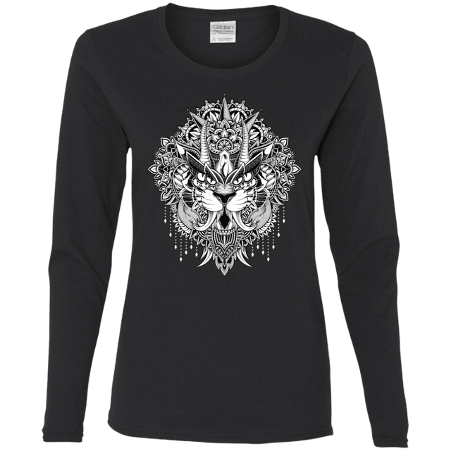 T-Shirts Black / S Tiger Mandala Women's Long Sleeve T-Shirt