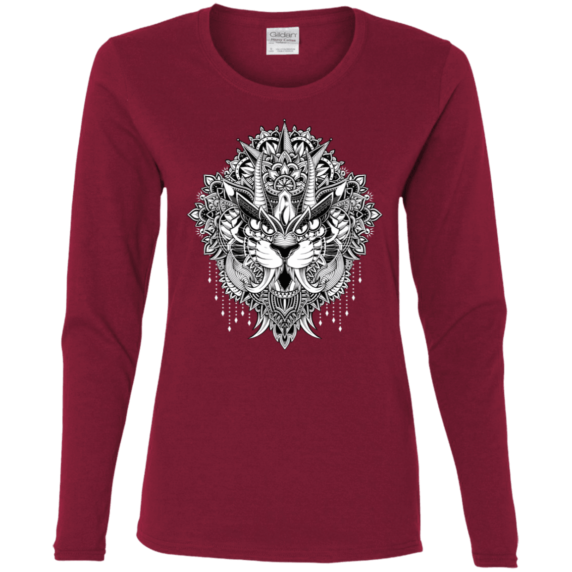 T-Shirts Cardinal / S Tiger Mandala Women's Long Sleeve T-Shirt