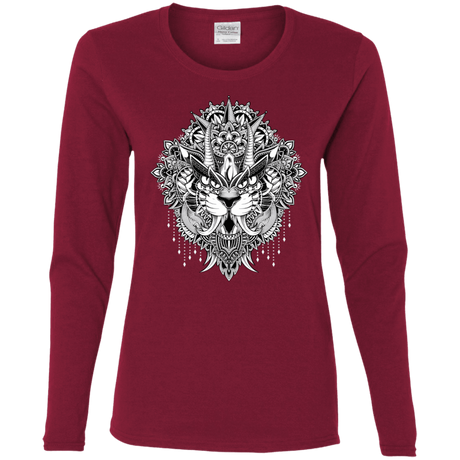 T-Shirts Cardinal / S Tiger Mandala Women's Long Sleeve T-Shirt