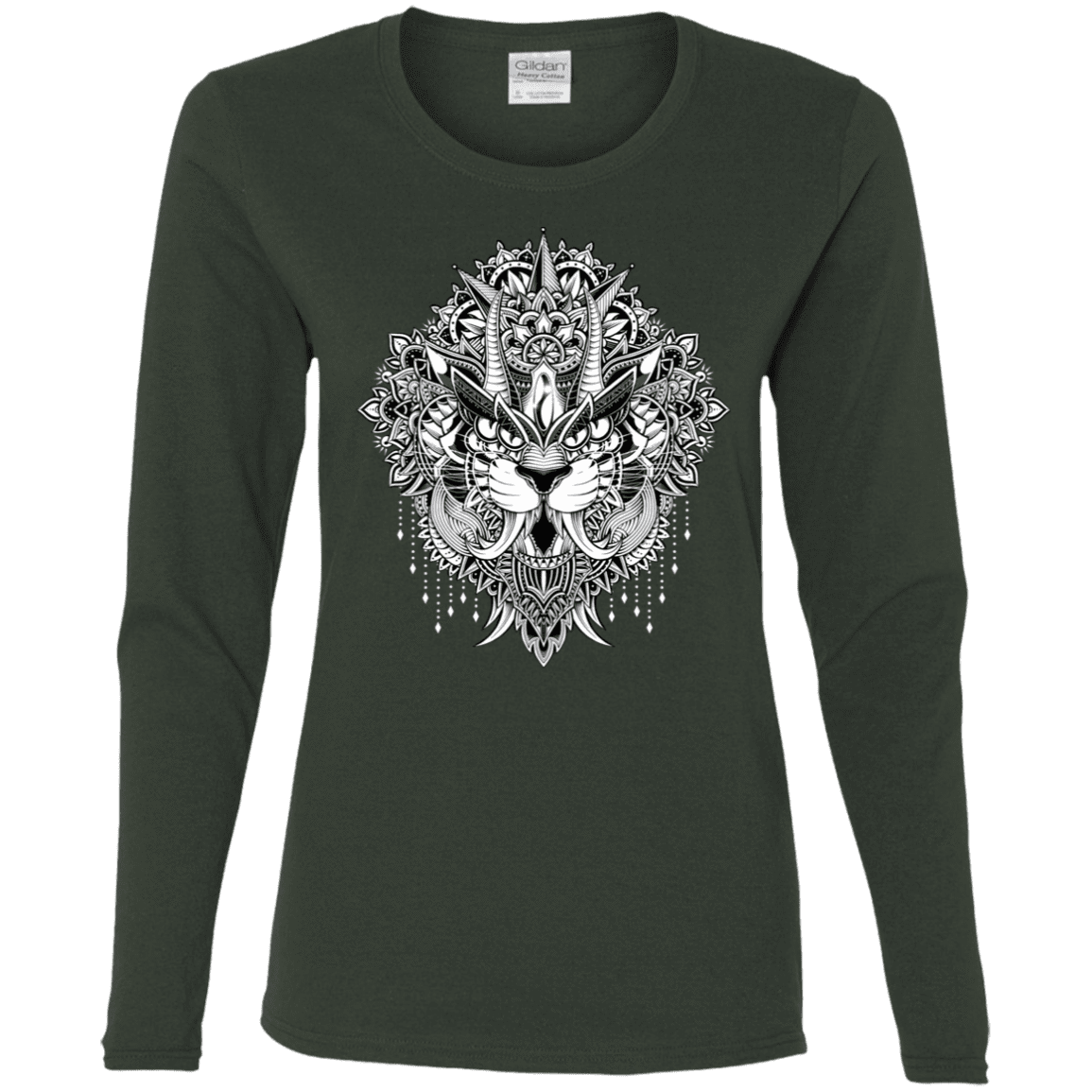 T-Shirts Forest / S Tiger Mandala Women's Long Sleeve T-Shirt