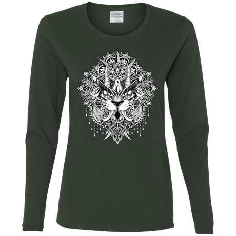 T-Shirts Forest / S Tiger Mandala Women's Long Sleeve T-Shirt