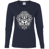 T-Shirts Navy / S Tiger Mandala Women's Long Sleeve T-Shirt