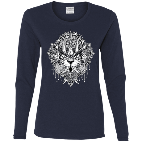 T-Shirts Navy / S Tiger Mandala Women's Long Sleeve T-Shirt