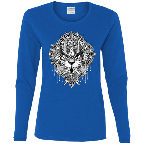 T-Shirts Royal / S Tiger Mandala Women's Long Sleeve T-Shirt