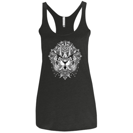 T-Shirts Vintage Black / X-Small Tiger Mandala Women's Triblend Racerback Tank