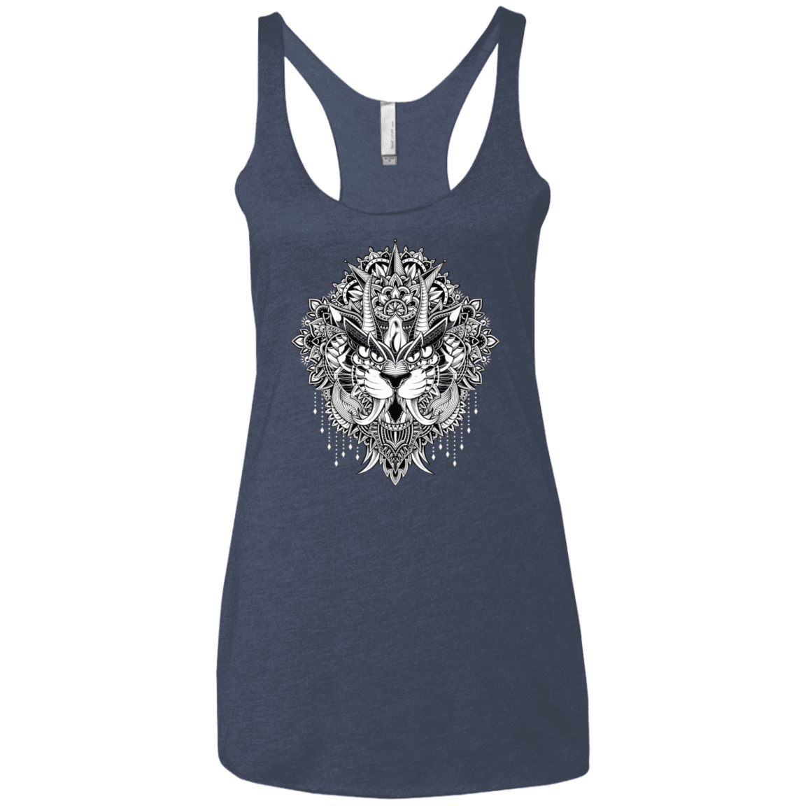 T-Shirts Vintage Navy / X-Small Tiger Mandala Women's Triblend Racerback Tank