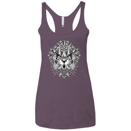 T-Shirts Vintage Purple / X-Small Tiger Mandala Women's Triblend Racerback Tank