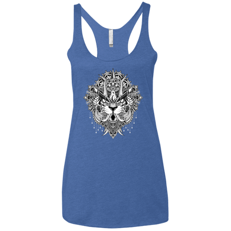 T-Shirts Vintage Royal / X-Small Tiger Mandala Women's Triblend Racerback Tank