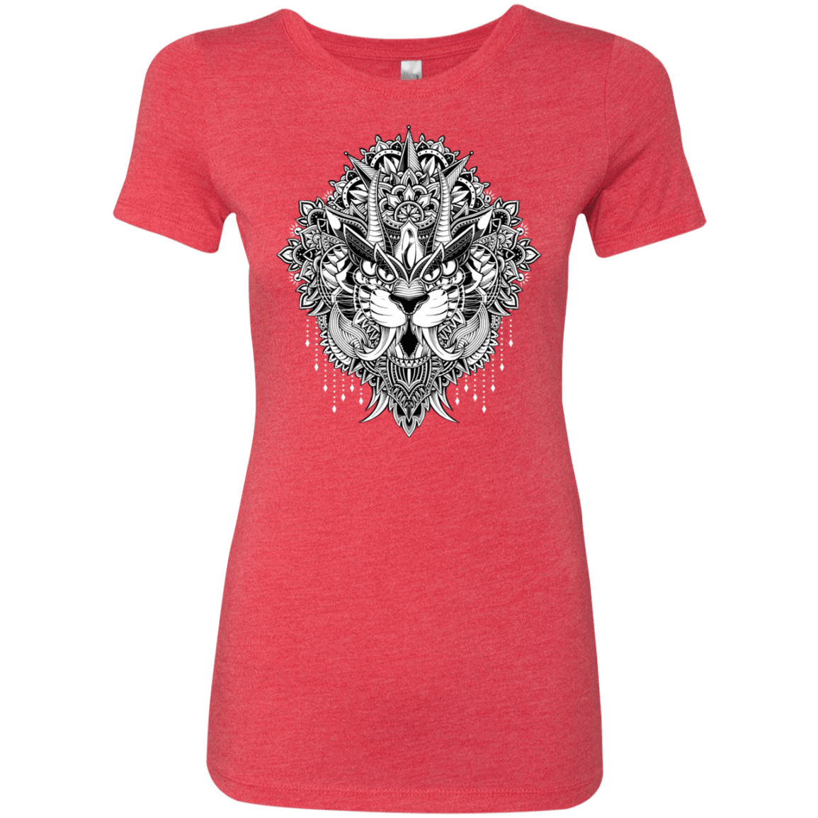 T-Shirts Vintage Red / S Tiger Mandala Women's Triblend T-Shirt