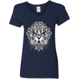 T-Shirts Navy / S Tiger Mandala Women's V-Neck T-Shirt