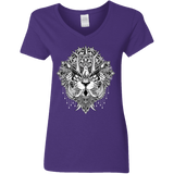 T-Shirts Purple / S Tiger Mandala Women's V-Neck T-Shirt