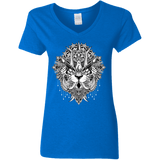 T-Shirts Royal / S Tiger Mandala Women's V-Neck T-Shirt