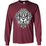 T-Shirts Maroon / YS Tiger Mandala Youth Long Sleeve T-Shirt