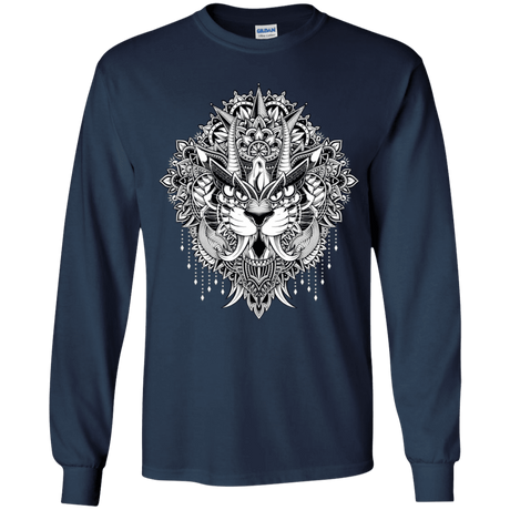 T-Shirts Navy / YS Tiger Mandala Youth Long Sleeve T-Shirt