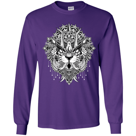 T-Shirts Purple / YS Tiger Mandala Youth Long Sleeve T-Shirt