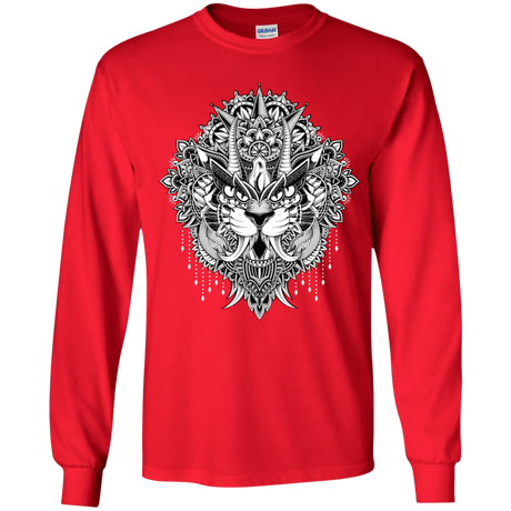 T-Shirts Red / YS Tiger Mandala Youth Long Sleeve T-Shirt