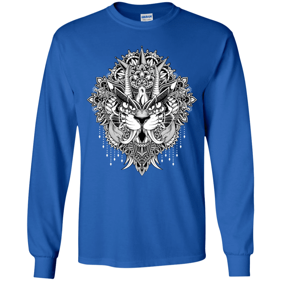 T-Shirts Royal / YS Tiger Mandala Youth Long Sleeve T-Shirt