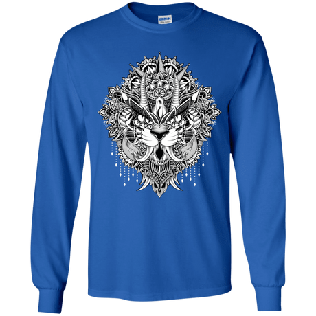 T-Shirts Royal / YS Tiger Mandala Youth Long Sleeve T-Shirt