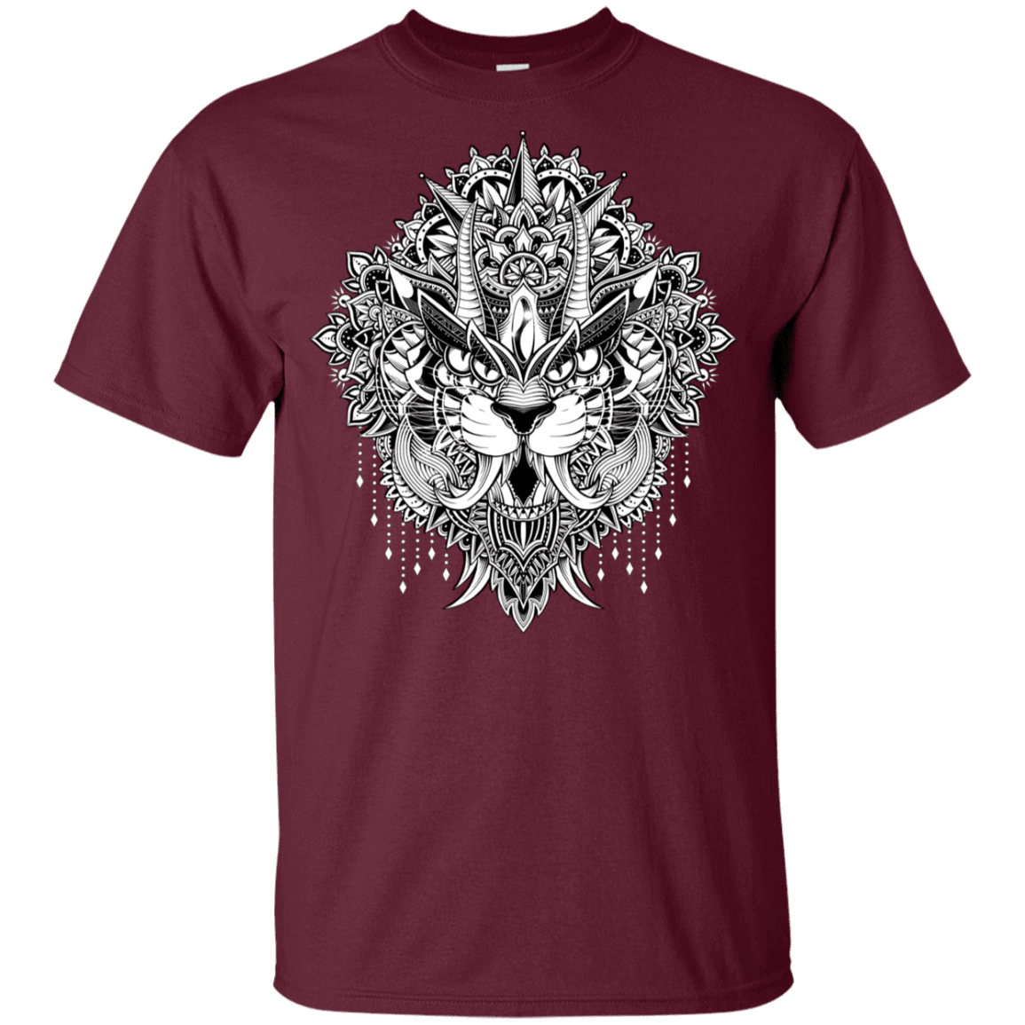 T-Shirts Maroon / YXS Tiger Mandala Youth T-Shirt