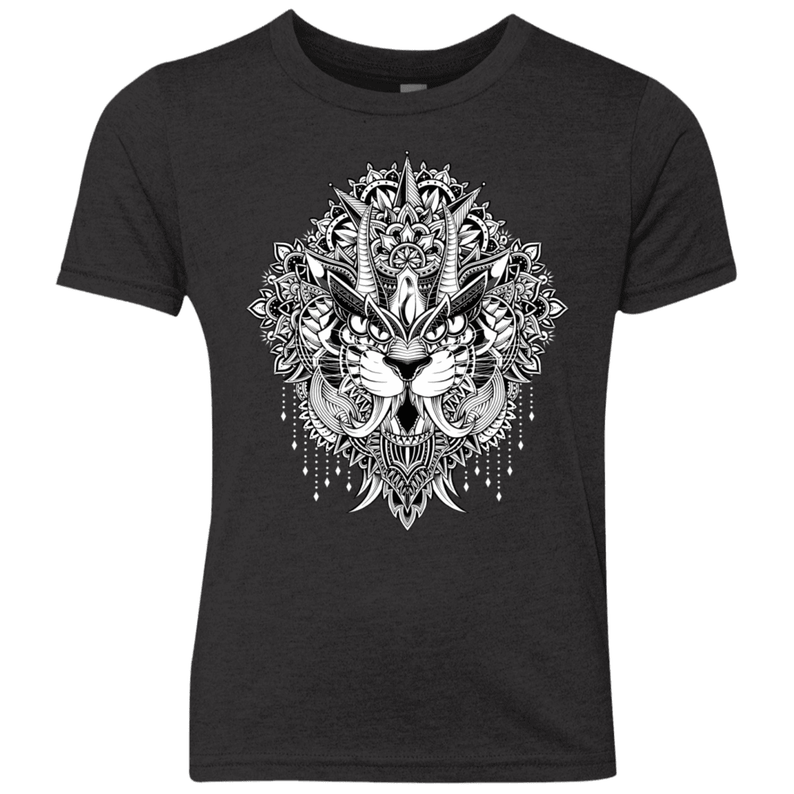 T-Shirts Vintage Black / YXS Tiger Mandala Youth Triblend T-Shirt