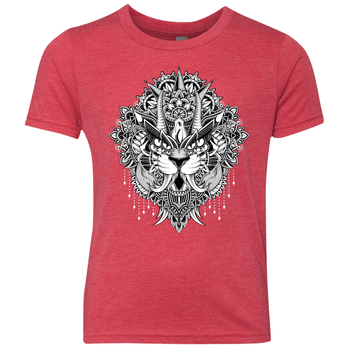 T-Shirts Vintage Red / YXS Tiger Mandala Youth Triblend T-Shirt
