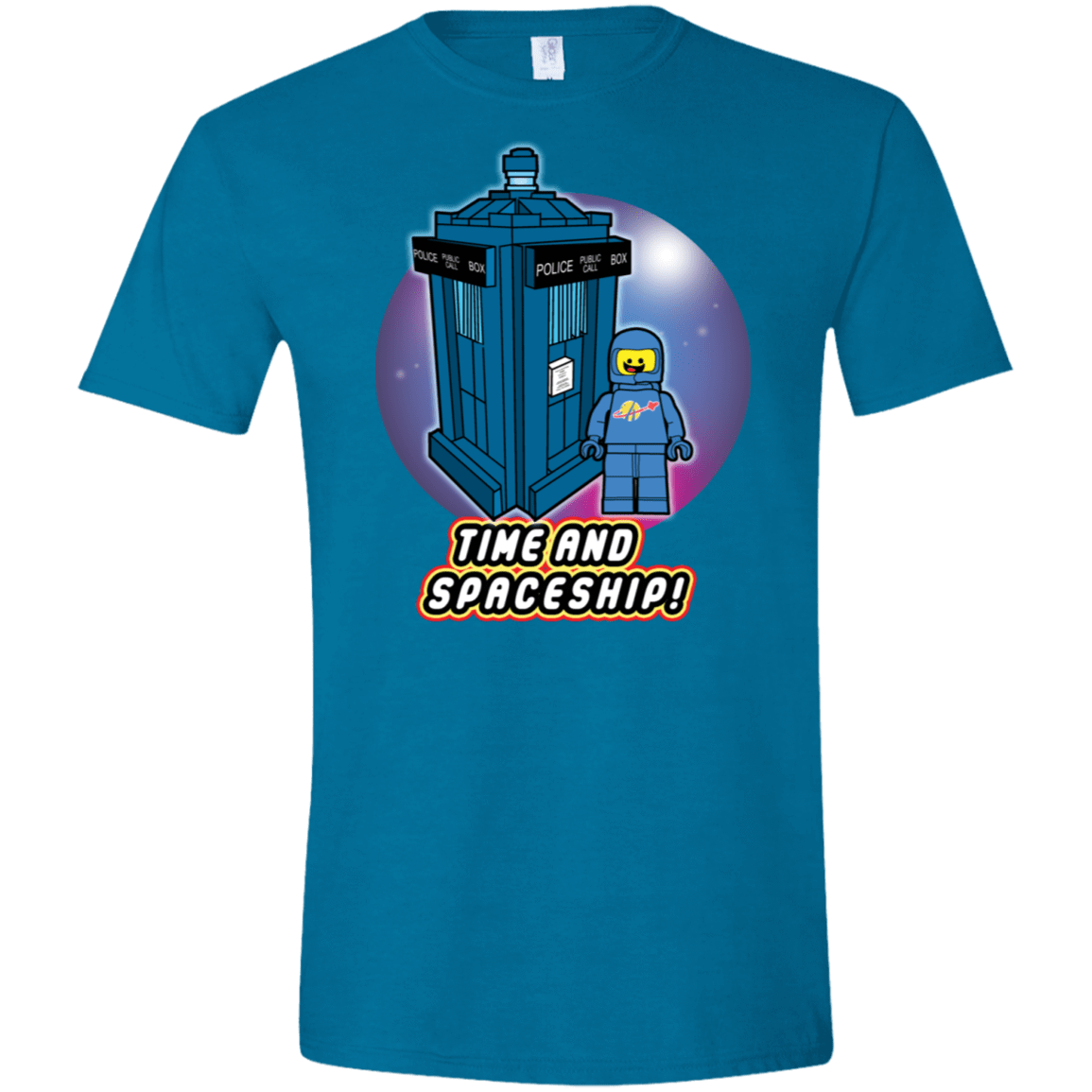 T-Shirts Antique Sapphire / S Time and Spaceship Men's Semi-Fitted Softstyle