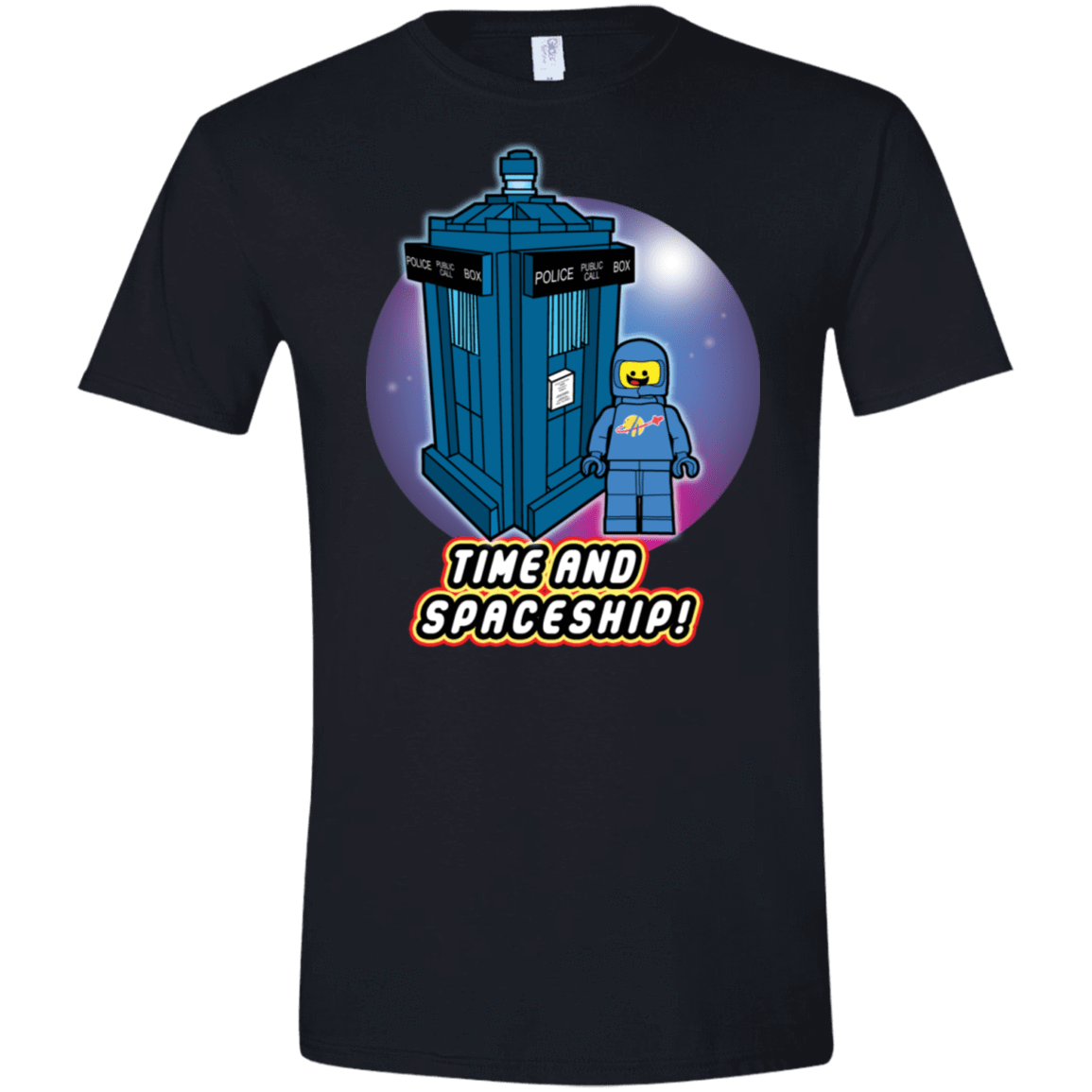 T-Shirts Black / X-Small Time and Spaceship Men's Semi-Fitted Softstyle