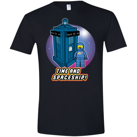 T-Shirts Black / X-Small Time and Spaceship Men's Semi-Fitted Softstyle