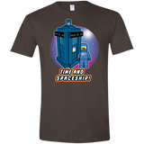 T-Shirts Dark Chocolate / S Time and Spaceship Men's Semi-Fitted Softstyle