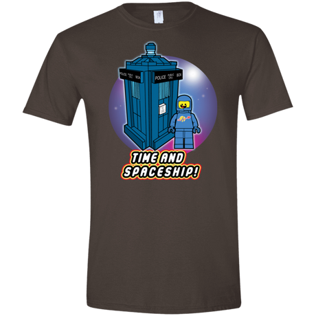 T-Shirts Dark Chocolate / S Time and Spaceship Men's Semi-Fitted Softstyle