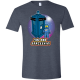 T-Shirts Heather Navy / S Time and Spaceship Men's Semi-Fitted Softstyle