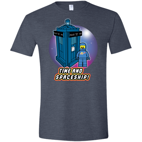 T-Shirts Heather Navy / S Time and Spaceship Men's Semi-Fitted Softstyle