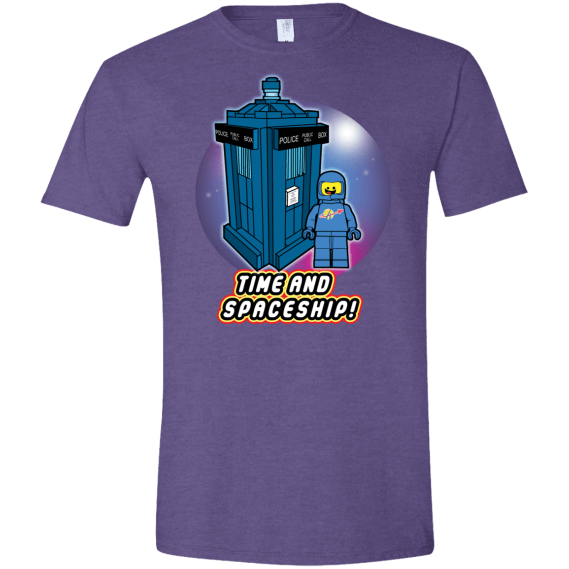 T-Shirts Heather Purple / S Time and Spaceship Men's Semi-Fitted Softstyle