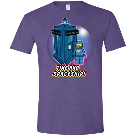 T-Shirts Heather Purple / S Time and Spaceship Men's Semi-Fitted Softstyle