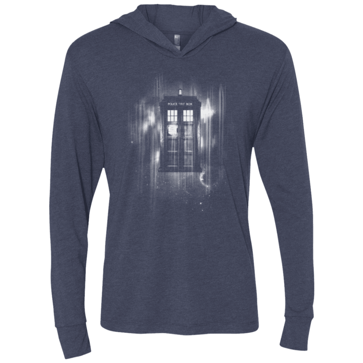 T-Shirts Vintage Navy / X-Small Time blur Triblend Long Sleeve Hoodie Tee