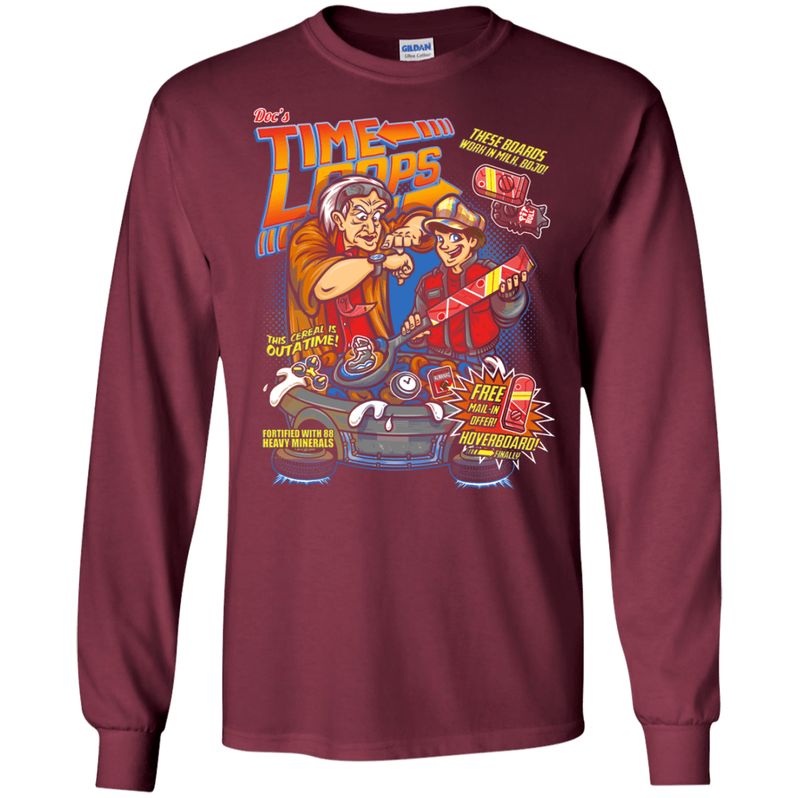 T-Shirts Maroon / S Time Loops Men's Long Sleeve T-Shirt