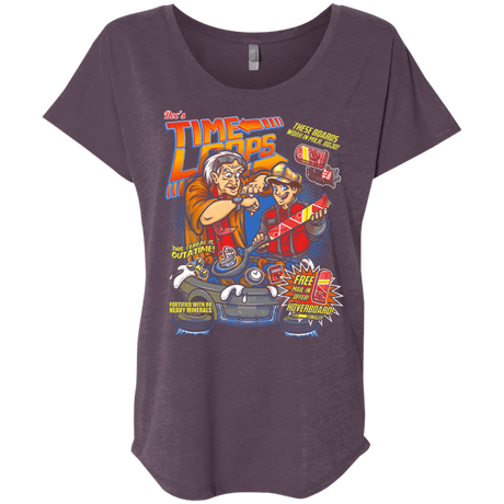 T-Shirts Vintage Purple / X-Small Time Loops Triblend Dolman Sleeve