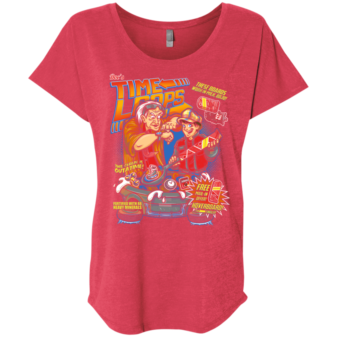 T-Shirts Vintage Red / X-Small Time Loops Triblend Dolman Sleeve