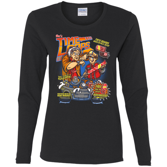 T-Shirts Black / S Time Loops Women's Long Sleeve T-Shirt