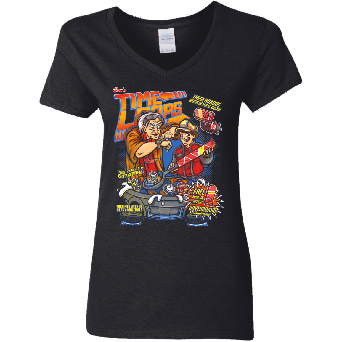 T-Shirts Black / S Time Loops Women's V-Neck T-Shirt