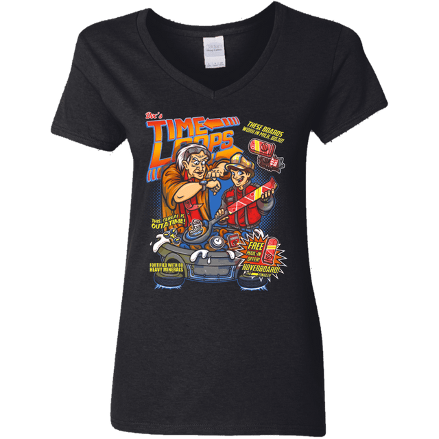 T-Shirts Black / S Time Loops Women's V-Neck T-Shirt