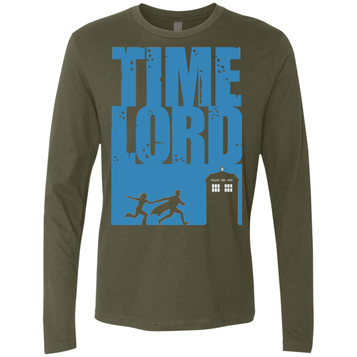 T-Shirts Military Green / Small Time Lord Allons-y! Men's Premium Long Sleeve