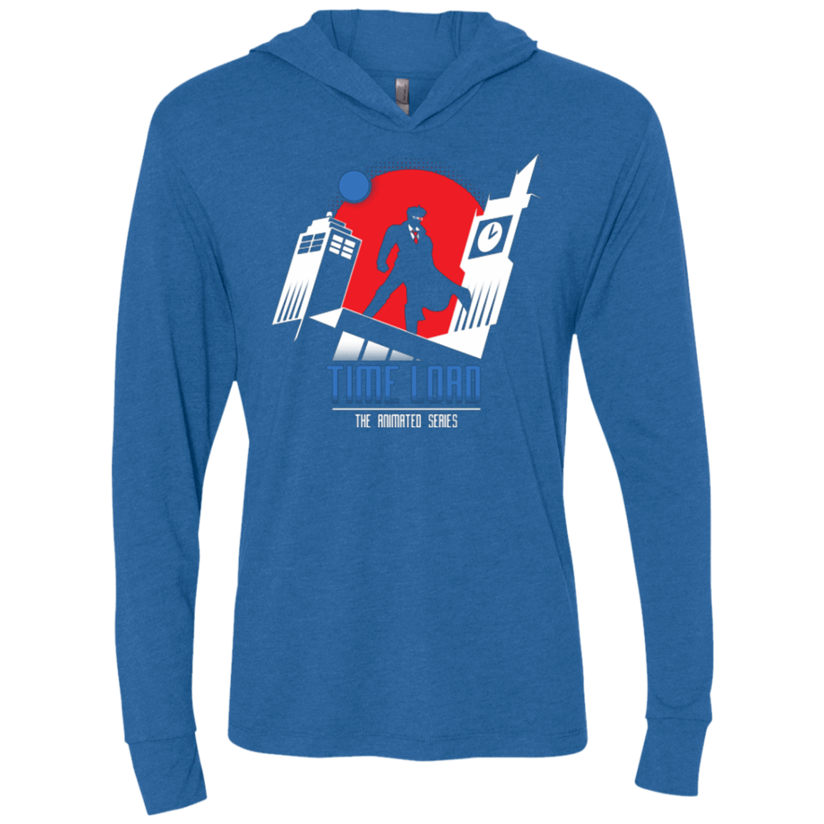 T-Shirts Vintage Royal / X-Small Time Lord Animated Series Triblend Long Sleeve Hoodie Tee