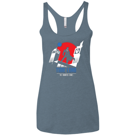 T-Shirts Indigo / X-Small Time Lord Animated Series Women's Triblend Racerback Tank