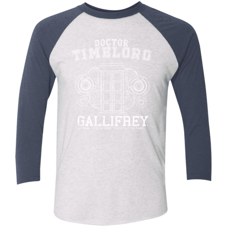 T-Shirts Heather White/Indigo / X-Small Time Lord Men's Triblend 3/4 Sleeve