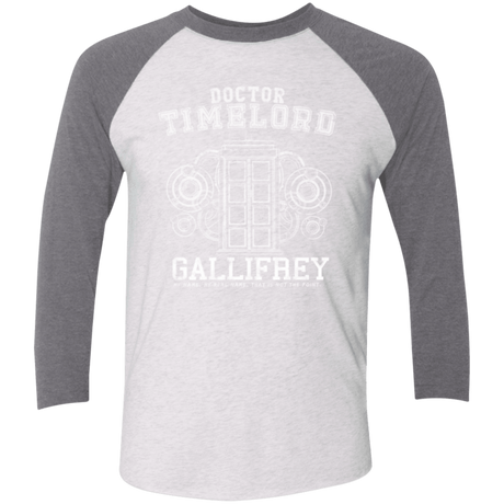 T-Shirts Heather White/Premium Heather / X-Small Time Lord Men's Triblend 3/4 Sleeve