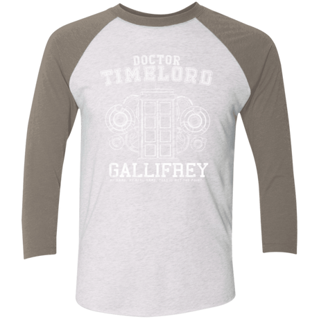 T-Shirts Heather White/Vintage Grey / X-Small Time Lord Men's Triblend 3/4 Sleeve
