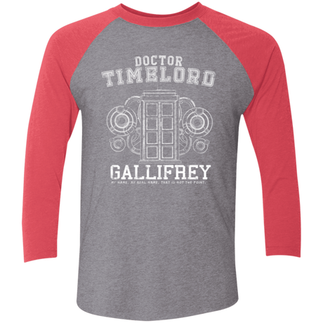 T-Shirts Premium Heather/ Vintage Red / X-Small Time Lord Men's Triblend 3/4 Sleeve