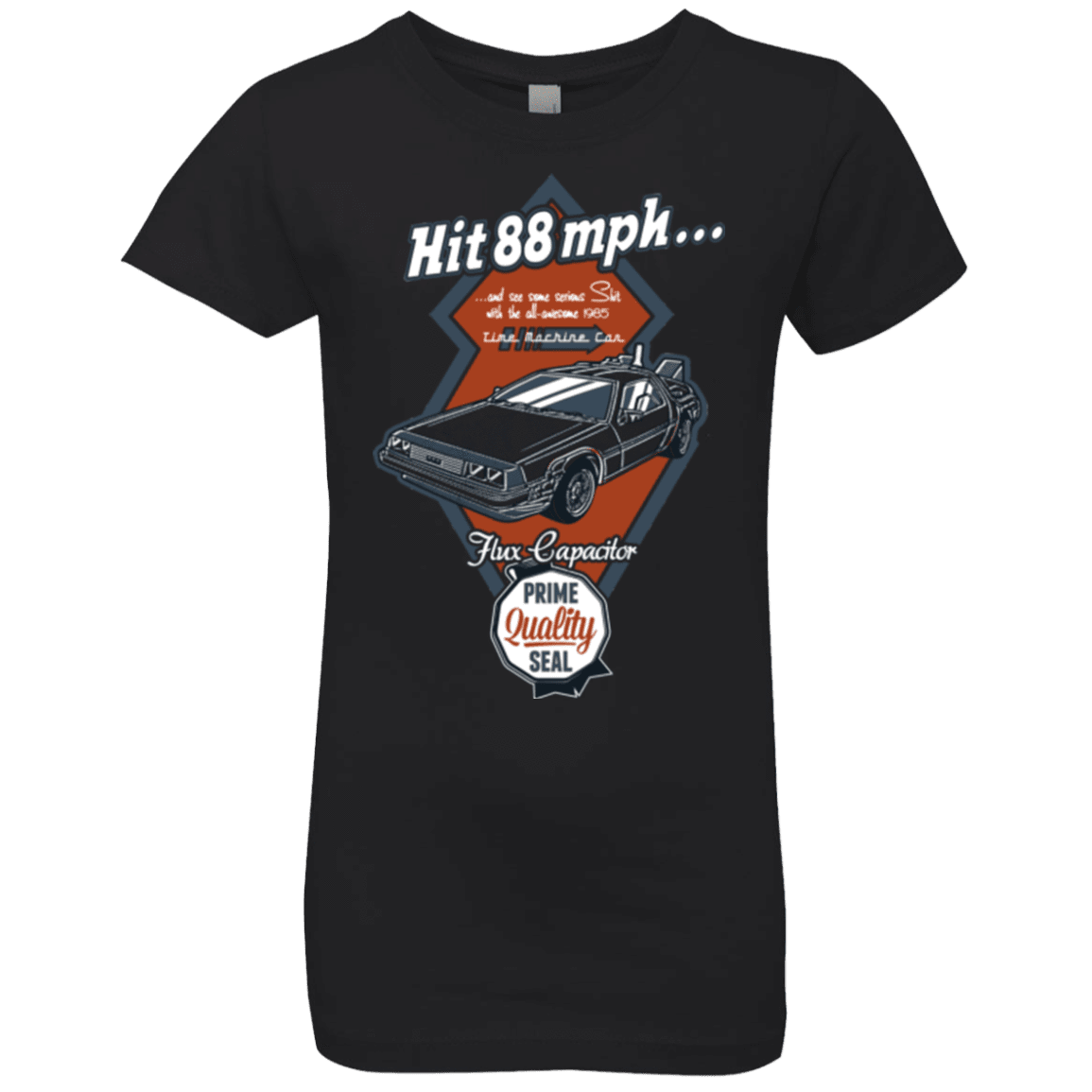 T-Shirts Black / YXS Time Machine Car Girls Premium T-Shirt