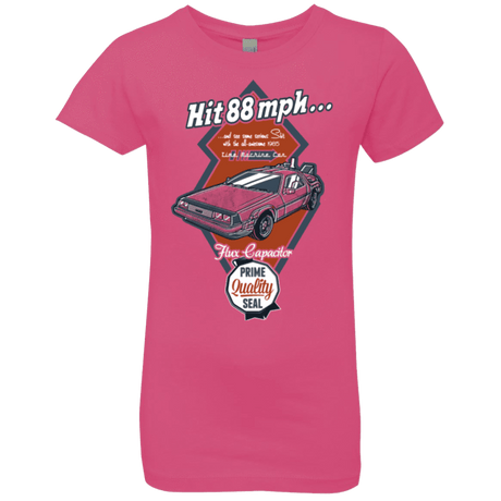 T-Shirts Hot Pink / YXS Time Machine Car Girls Premium T-Shirt